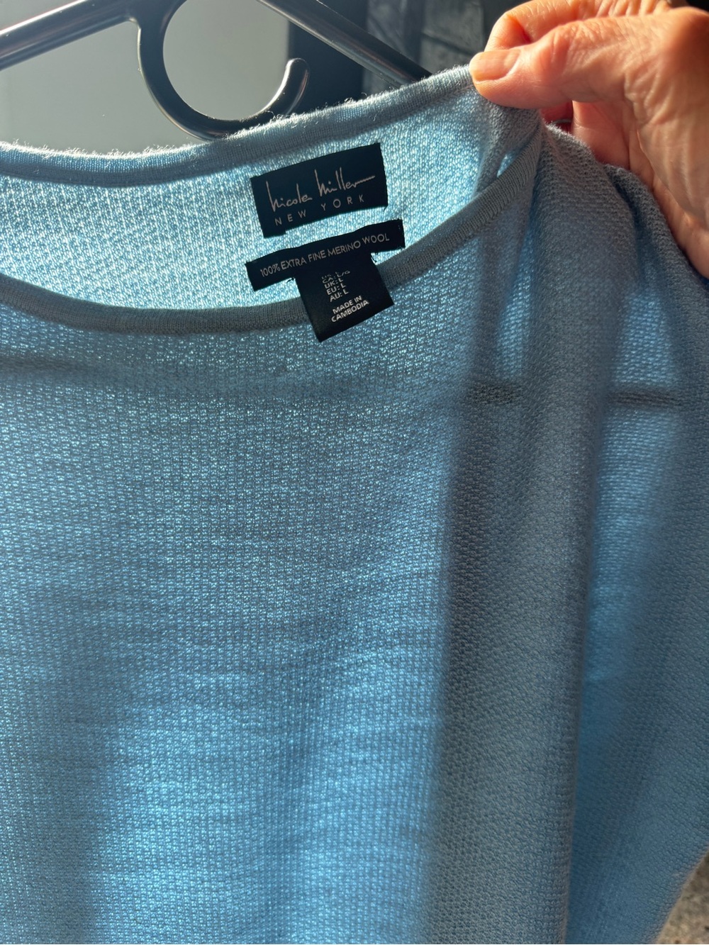 Light Blue Women's Knit Boatneck Top